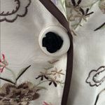 Keke Collection Floral Embroidered Cream/Briwn/Orange Silk Blazer sz M Photo 2