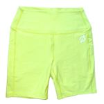Peloton High Rise Pocket Bike Shorts Women's Medium Neon Yellow EUC Photo 1