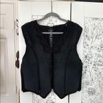 90s Vintage crochet and leather vest Black Size XL Photo 5