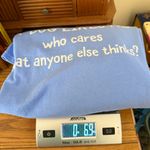 My dog likes me T Shirt NO SIZE Approx Size XL Women’s or medium men’s Blue Photo 5