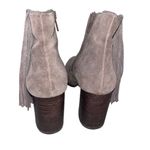 Arturo Chiang Reiden Gray Suede Fringe Booties Photo 5