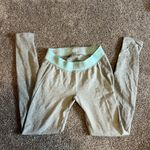 Gymshark Light Gray Leggings with Mint Waistband Photo 1