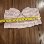 ZARA  Plaid Tweed Corset Crop Bandeau Top, pink cotton blend Sz xs Photo 5