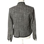 Vintage Harold’s Tweed Blazer Wool Blend Size 10 Black Fringe Pockets Preppy Photo 1