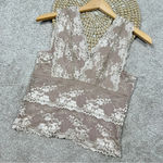 Gimmicks by BKE  Floral Mesh Lace Tank Top Cream Valentine Cottagecore Size XS Photo 6