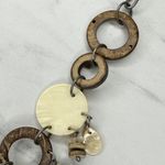 Mother of Pearl Coconut Shell Beaded Chain Belt One Size (OS) Boho ✨ Silver Photo 3