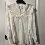 H&M Off White Smocked with Ruffle Women's Top Small NWOT Photo 0