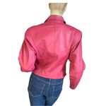 PELLE CUIR VINTAGE 1990'S PINK LEATHER FRONT BUTTON JACKET (M) Size M Photo 2