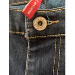 Be Girl Women's Plus Size 16 Blue Capri Jean Shorts Pockets Destroyed Distressed Photo 3