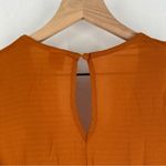 Selfie Leslie Leslie Selfie Orange Crepe Chiffon Pleated Deep V Tie Waist Long‎ Sleeve Romper Photo 9