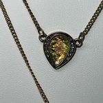 Vintage Layered Green and‎ Opal Stone Necklace Gold Photo 3