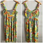 Jamie & Layla Tropical Floral Print Sleeveless Dress M Green Orange Purple Size M Photo 1
