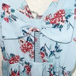 Charlotte Russe Blue Floral Bow Tank Top Keyhole Front Summer Mini Dress Photo 3
