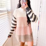 CHAPS Striped Knit Pullover Mock Neck Sweater Photo 0