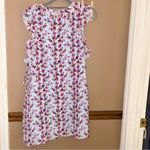 Club Monaco  Ruffle Silk‎ floral shift Dress blue pink size 0 Photo 2