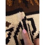 EXPRESS  Long Sleeve Animal Print Cardigan Sweater Ribbed Knit Brown Women's Med Photo 9