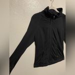 Tangerine  Solid Black  Mock Neck Full Zip Jacket Photo 2
