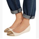 Jimmy Choo Waine Embellished White Leather and Gold Chainmail Ballet Flats 38.5 Photo 1