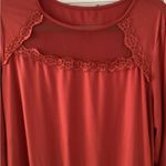 SheIn Red Relaxed Blouse with Bib Collar Photo 1