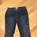 Shyanne  WOMEN'S DARK WASH MID RISE‎ EMBROIDERED FLARE JEANS 31 Photo 3