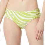 Michael Kors Bikini Bottom Shirred Ruched Hipster Striped Limeade Green XL Photo 0