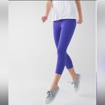 Lululemon Wunder Under Crop II Roll Down Blue Purple Color Photo 4