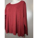 J Jill Shirt Womens XL Petite Red Black Pima Cotton Long Sleeve Crew Top Size undefined Photo 3