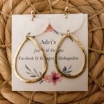 adri's White And Gold Tear Drop Earrings  Photo 1