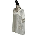 Eyeshadow  White Sheer Studded Tunic Top Women’s 1X | Short Sleeve Layering Photo 2