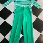 NWT Vintage 2 Piece Set Devon Kelly Green Pants & Long Sleeve Shirt Stripes Sz M Size M Photo 0