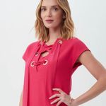 Trina Turk  Orlando Pink Corset Lace Up Shift Dress Medium Resortwear Photo 2