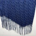 Freshman Y2K Fringe Top Large Asymmetrical Boho Western Rodeo Festival Cowgirl Blue Photo 6