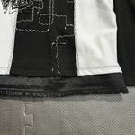 Save The Queen Italy‎ Graphic Floral Top Black White Patchwork Long Sleeve Sz Sm Photo 8