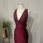 La Femme New! #28677 Satin Jersey Trumpet Gown Dark Berry Dress Sz 8 $348 Photo 5
