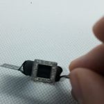 NWT 18kt White Gold Diamond Black Silicone Ring Size 6 Photo 3