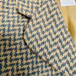 Cricket Lane 1970s Vintage Women's Golden Tan Houndstooth Blazer | Size 16Petite Photo 1