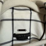 Alice + Olivia Breann Padded Shoulder Blazer Sz 12 Window Pane Plaid White Photo 7