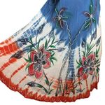 Rima Beach Floral Painted Gauze July 4th Patriotic USA Resort Shift Dress OS Blue Size L Photo 0