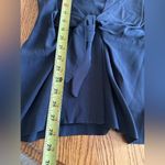 Vintage 1970's Francine Browner Deep V Neck Open Sleeveless Top Tie Belt Sz S Blue Photo 8