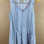 American Vintage NEW Women’s Vintage America Small Blues Iris Stripe Ruffle Top Cottagecore Photo 0