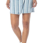 Kut From The Kloth  Connie Striped Asymmetrical Wrap Denim Mini Jean Skirt‎ 16 Photo 0