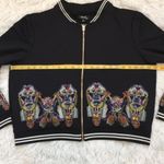 Mod X embellished embroidered boho style bomber full zip jacket black size XL Photo 12