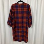 Garnet Hill  Brown Plaid Corduroy Puff Sleeve Shift Mini Dress Sz.M Photo 9