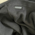 Guess  Waffleknit Long Sleeve Shirt Quilted Shoulders Black Size Large Photo 5