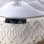 Ohh la la Cream Lace Top Size Small Cap Sleeve Split Back Photo 1