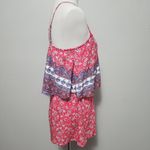 Francesca's  Alya Antonia Red Floral Overlay Romper Size Small Photo 5
