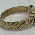 Studio gold tone women watch 24mm quartz analog cuff bracelet size 6.5” running Photo 4