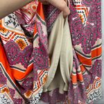 Chico's NWT Pleated High Neck Scarf Print Sleeveless A Line Maxi Dress Boho S Photo 5