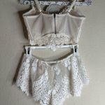 Victoria's Secret Sold Dream Angels Ivory bridal Floral Long Line Demi set Photo 4