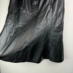 Northside Vintage Black Leather A-Line Skirt Sz 13 Flare Hem Photo 5
